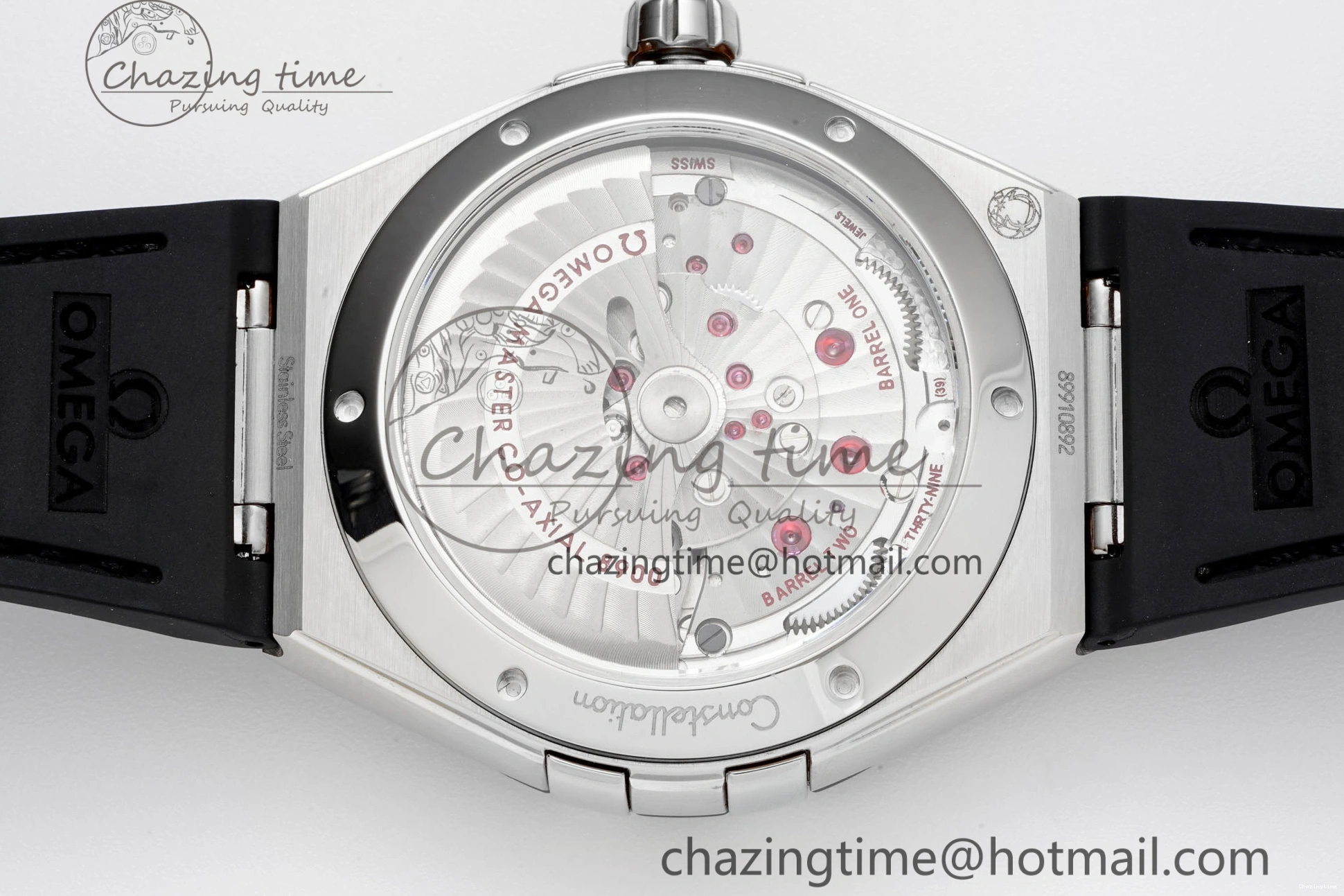 0422 GoAnywhere Constellation Black Ceramic SS 8F 1:1 Best Edition White Textured Dial on Black Gummy Strap A 7803